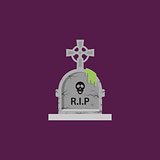 Tombstone for halloween in a flat style