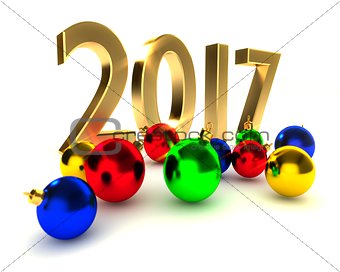 2017 new year, christmas balls