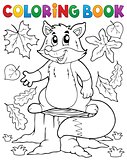 Coloring book cute fox theme 1