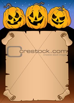 Parchment with Halloween pumpkins 3