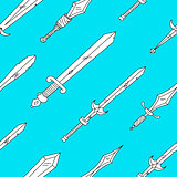 Vector hand drown pattern with swords