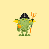 Cthulhu for halloween in a flat style