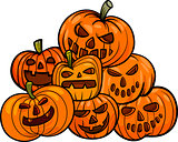 cartoon halloween pumpkins