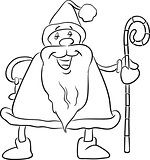 santa with cane coloring book