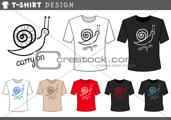 t shirt design with snail