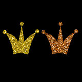 Gold Crown Isolated On black Background. Vector Illustration