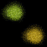 Gold and green glitter background, shiny texture
