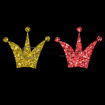 Gold Crown Isolated On black Background. Vector Illustration