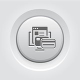 Online Payment Icon. Grey Button Design.