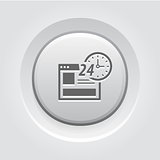 Online Shopping Icon. Grey Button Design