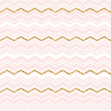 Abstract geometric seamless pattern with chevron. Gold glitter