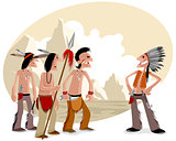 Four indians in prairie