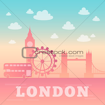 London city silhouette.
