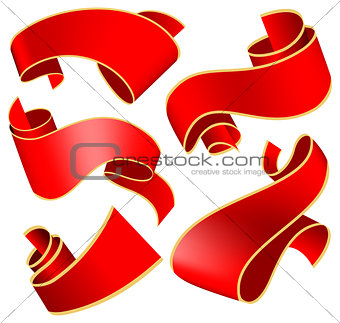 Red ribbons set
