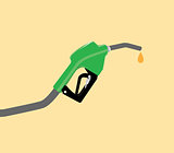 fuel pump with drop gasoline with yellow background
