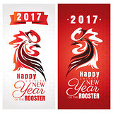 Chinese new year greeting cards with rooster
