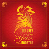 Chinese new year greeting card with rooster