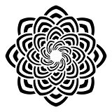 Black geometric abstract round mandala