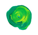 Green vector watercolor paint stain