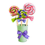 Multi-colored lollipops, vector illustration