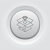Packing Icon. Grey Button Design.