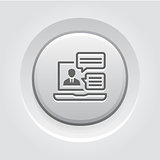 Online Consulting Icon. Grey Button Design.