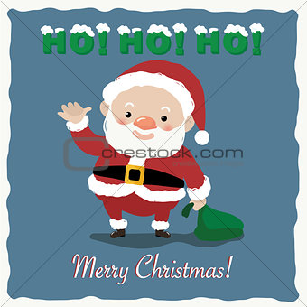 Santa Claus is waving with Marry Christmas