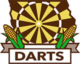 Dart Board Iowa State Map Corn Retro