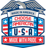 Made In America Patriotic Shield Retro