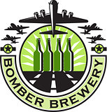 B-17 Heavy Bomber Beer Bottle Brewery Retro