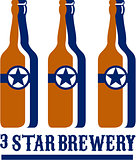 Beer Bottles Star Brewery Retro