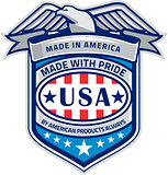 Made In America Eagle Patriotic Shield Retro
