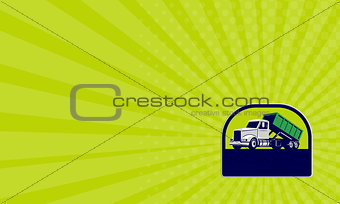 Business card Roll-Off Truck Side Up Half Circle Retro