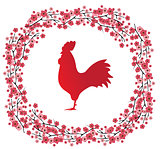 vector red rooster