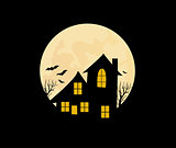 Halloween Background with haunted house