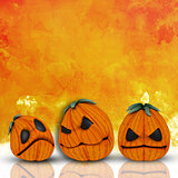 3D Halloween background with pumpkins