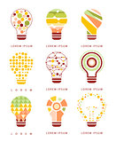 Idea Bulb Different Geometric Abstract Design Icons