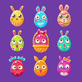 Easter Bunny In Shape Of An Egg In Different Designs