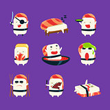 Humanized Sushi Character Japan Themed Activities Set