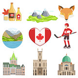 Canadian Culture Symbols Set