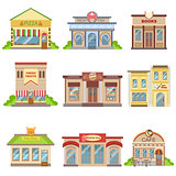 Commercial Buildings Exterior Design Set Of Stickers