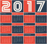 Simple 2017 calendar design
