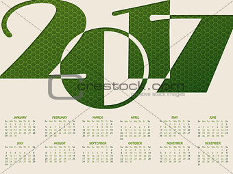 Simple 2017 typography calendar 