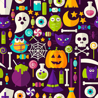 Scary Halloween Seamless Background
