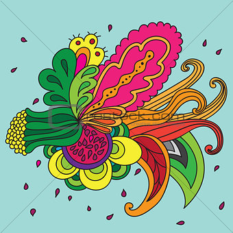 Abstract vector floral composition