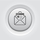 Email Marketing Icon. Grey Button Design.