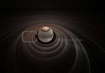 Fractal planet with rings
