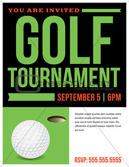 Golf Tournament Flyer Invitation Illustration