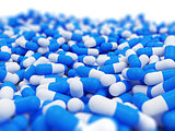Blue Drug Tablets - 3D illustration