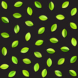 Vector Seamless Green Gradients Leaves Jumble Pattern